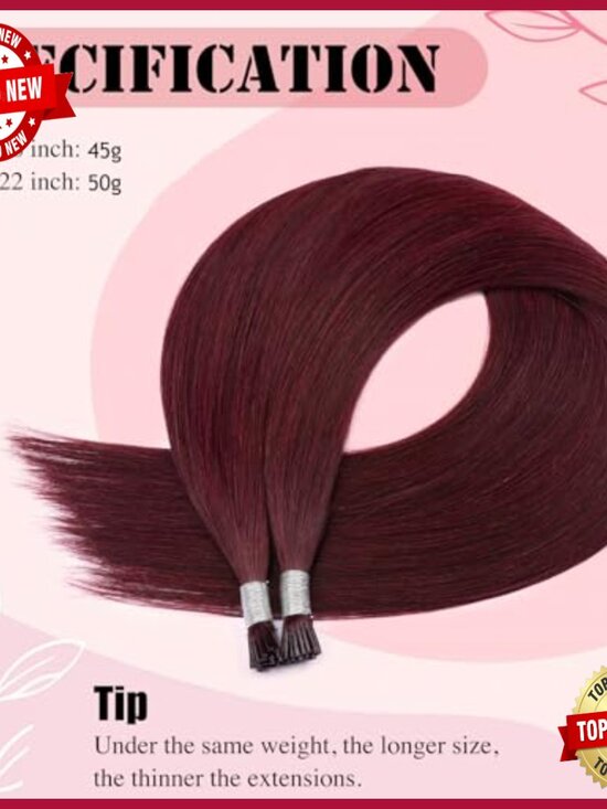 22 Inch Human Hair I-Tip Extensions 50g Microlink Remy Hair